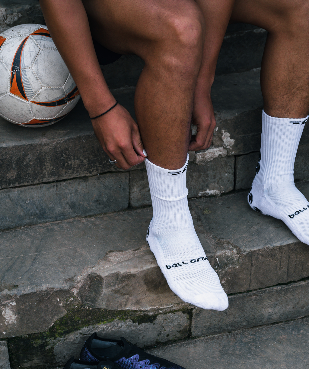 Ball Driven Grip Socks 2.5 sole detail, Dhaka-inspired pattern